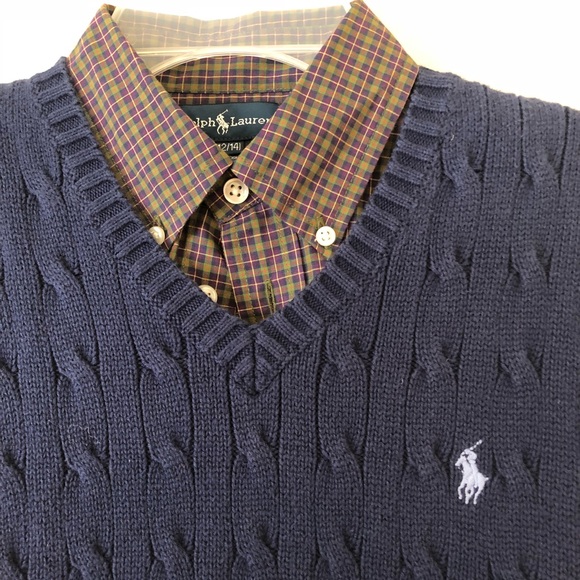 Ralph Lauren boys button down and sweater vest - Picture 3 of 3